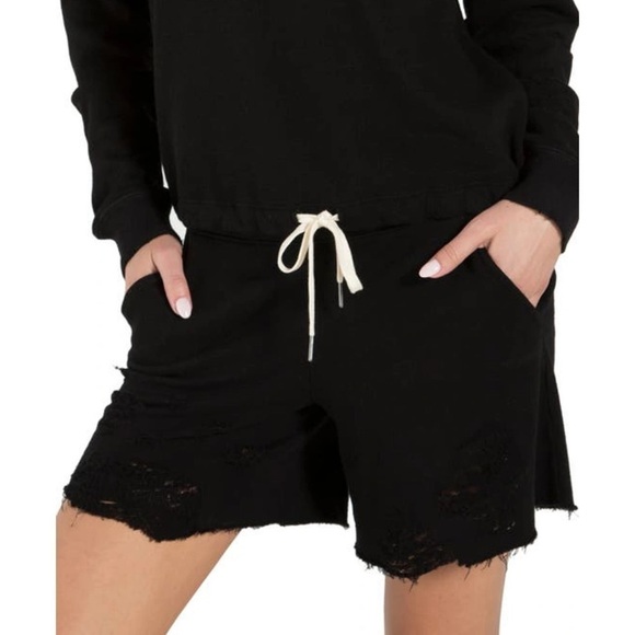 NWT N:philanthropy coco tie waist sweat shorts Black cat - Picture 1 of 10